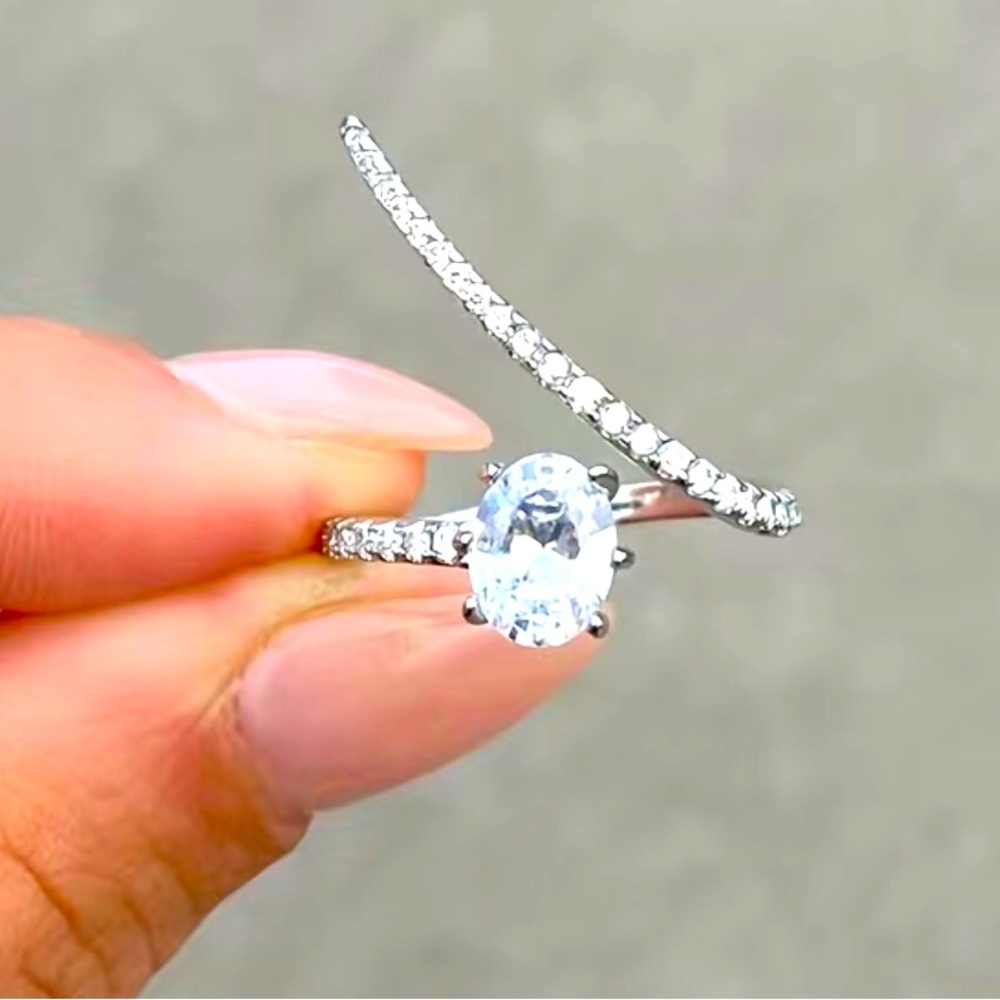 ✨✨✨18k WGP Open Solitaire Ring✨✨✨ - Picture 2 of 4
